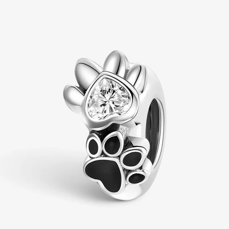 Perle de bracelet femme avec patte de chien