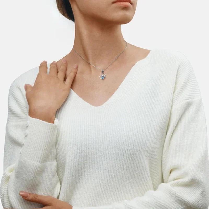 Breloque flocon de neige pour femme avec pendentif cœur
