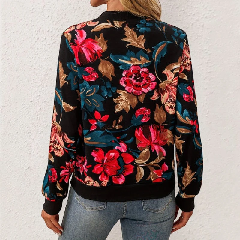 Veste bomber femme à motif floral
