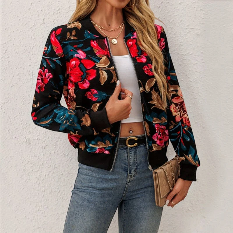Veste bomber femme à motif floral