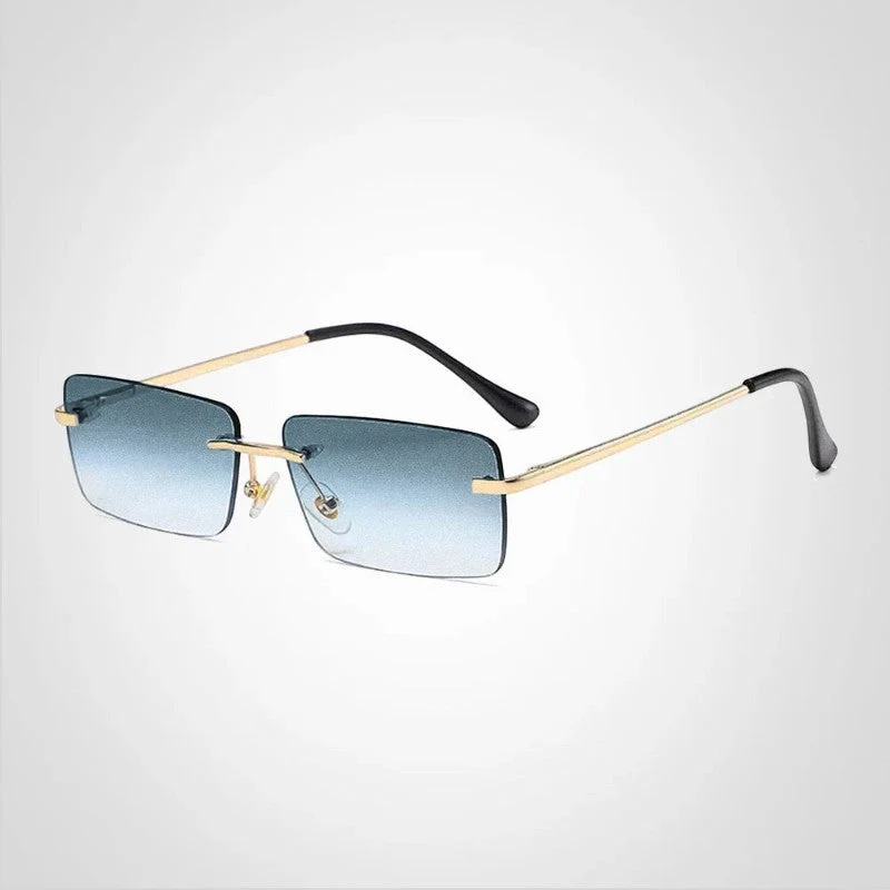 Lunettes de soleil sans monture de forme rectangulaire