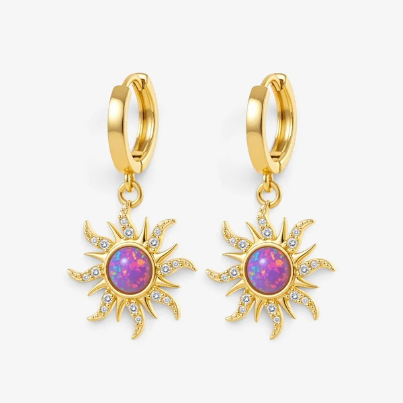 Boucles d’oreilles femme à motif tournesol