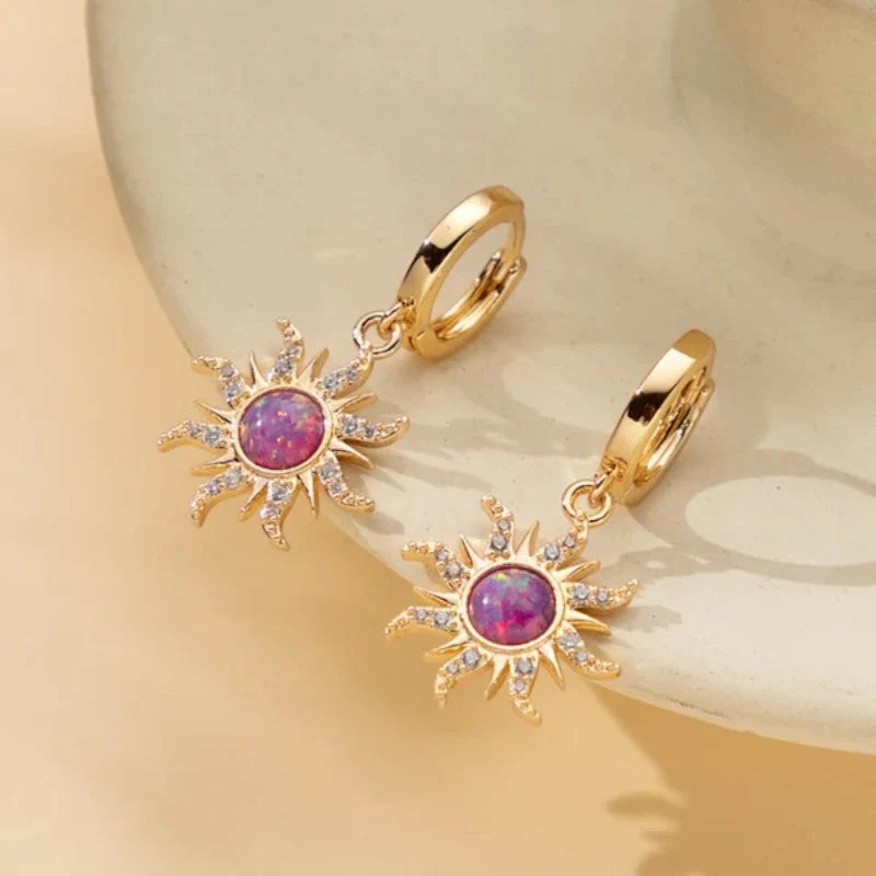 Boucles d’oreilles femme à motif tournesol