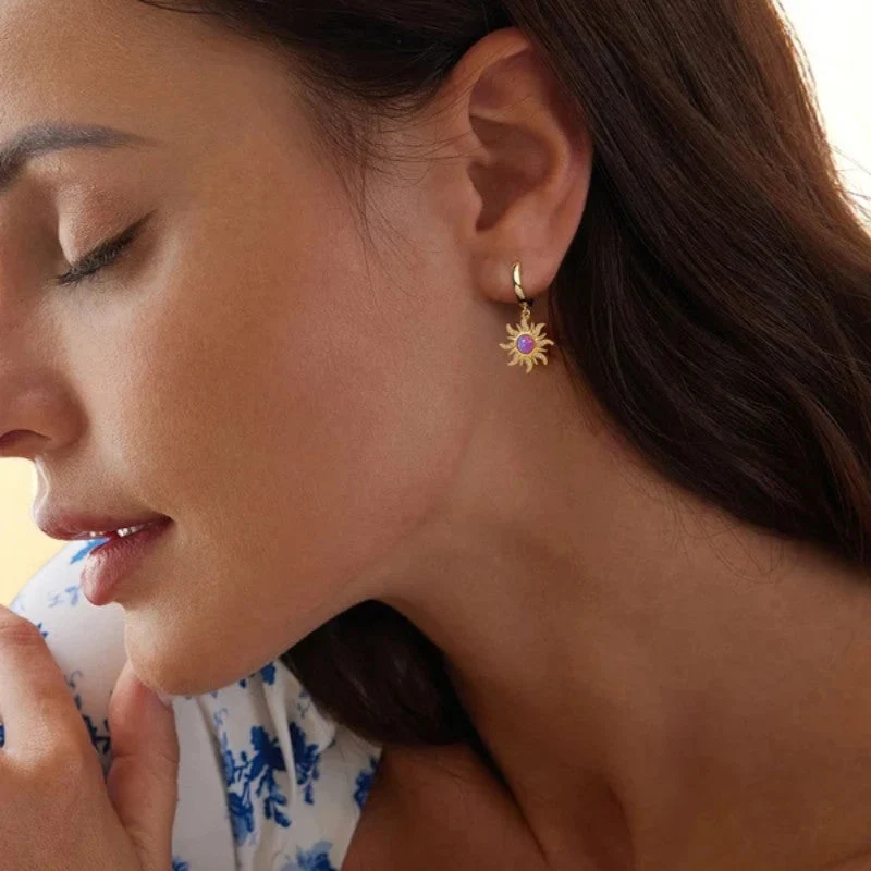 Boucles d’oreilles femme à motif tournesol