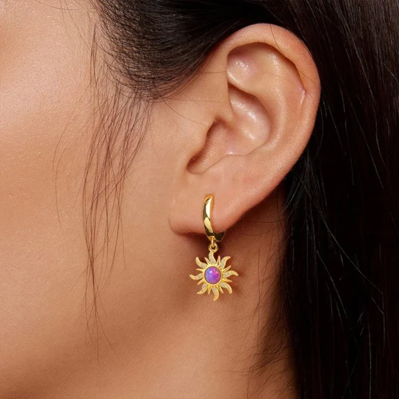 Boucles d’oreilles femme à motif tournesol