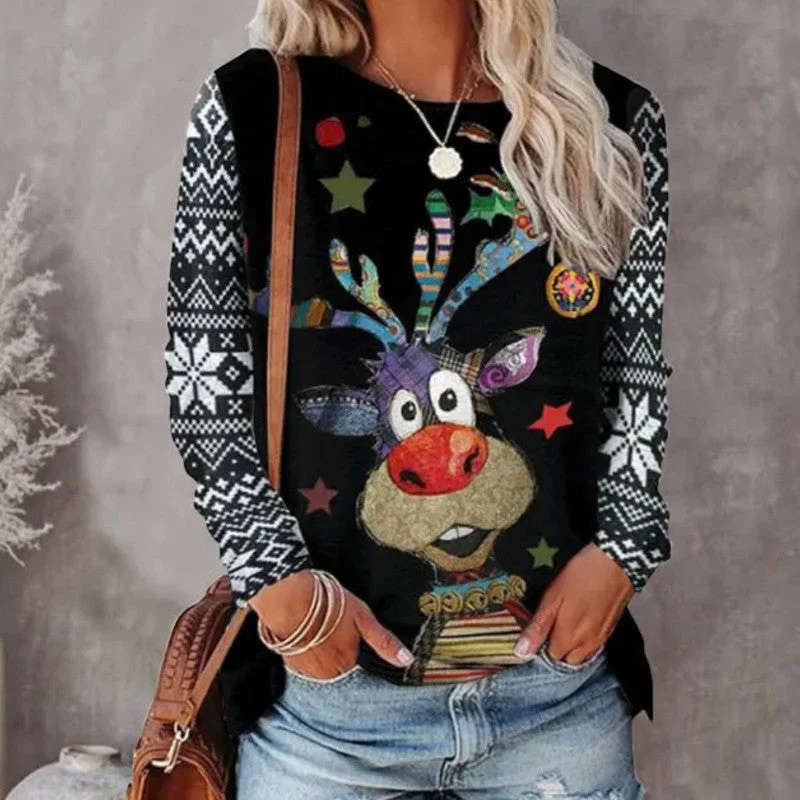Pull femme de Noël à col rond