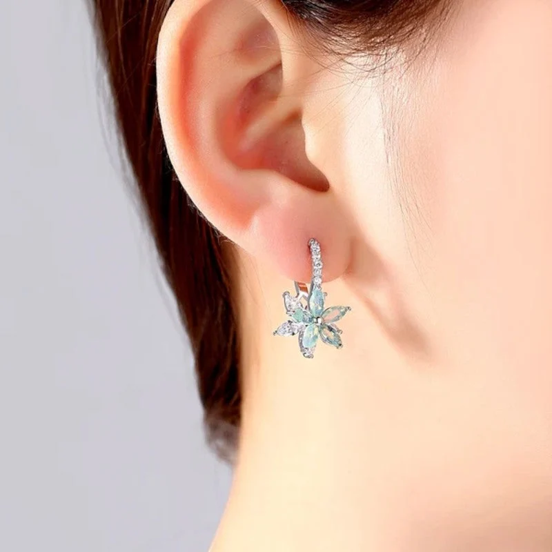 Boucles d’oreilles femme à motif floral