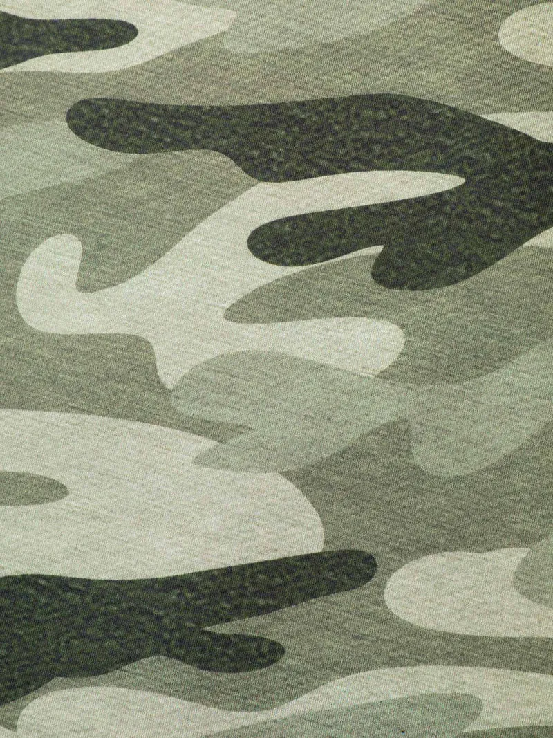 Camouflage Print Round Neck Tank Top
