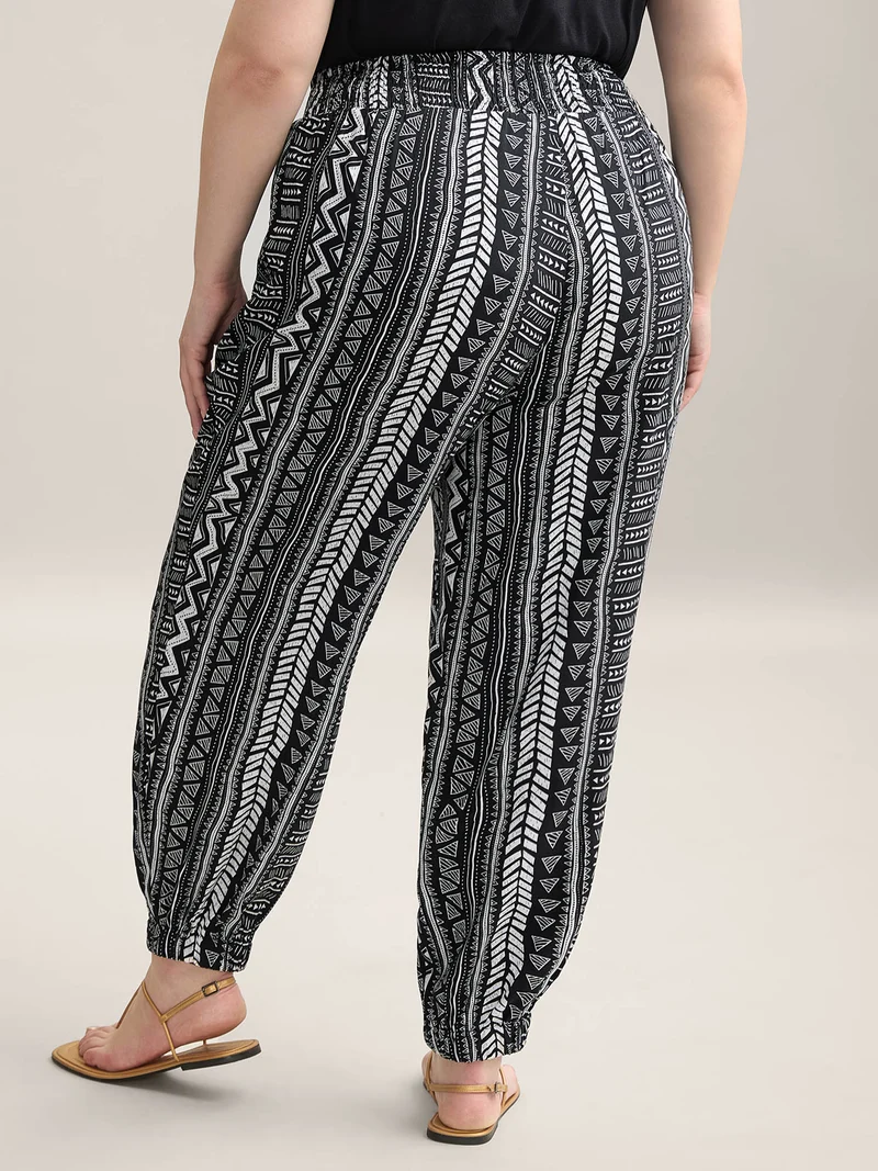 Boho Stripes Tassels Jogger Pants