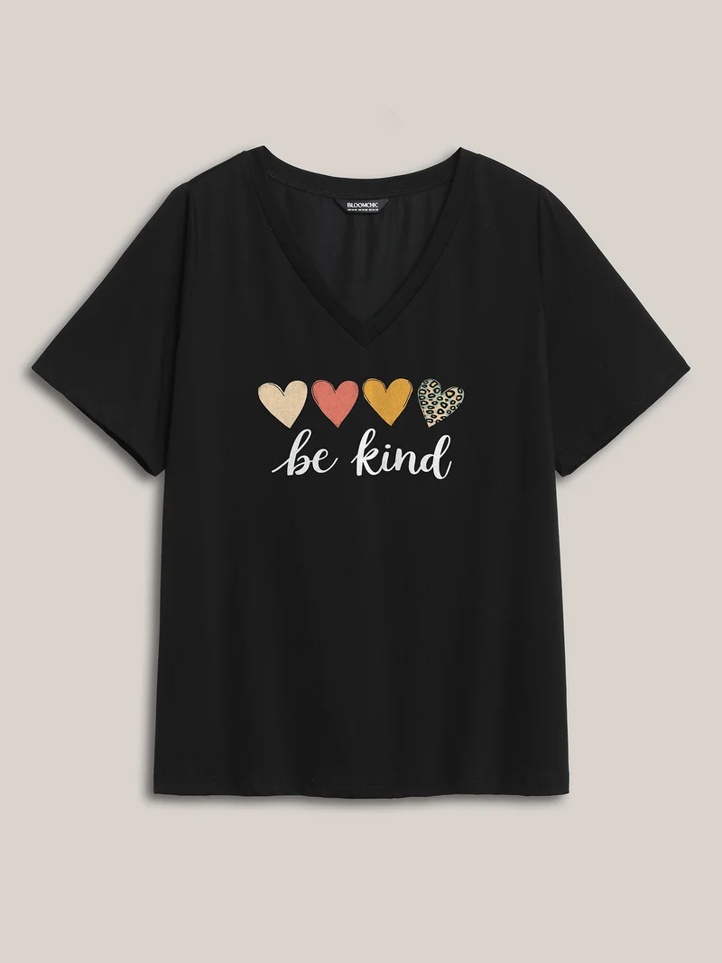 Be Kind Pattern Crewneck T-Shirt