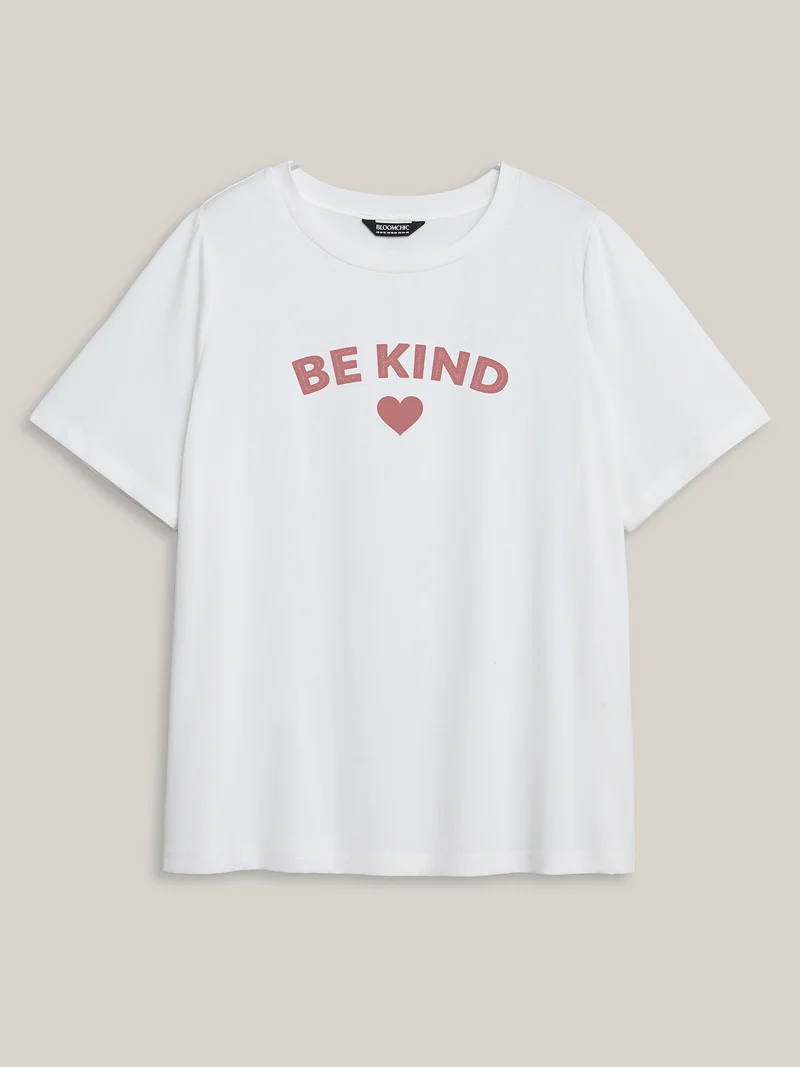 Be Kind Pattern Crewneck T-Shirt