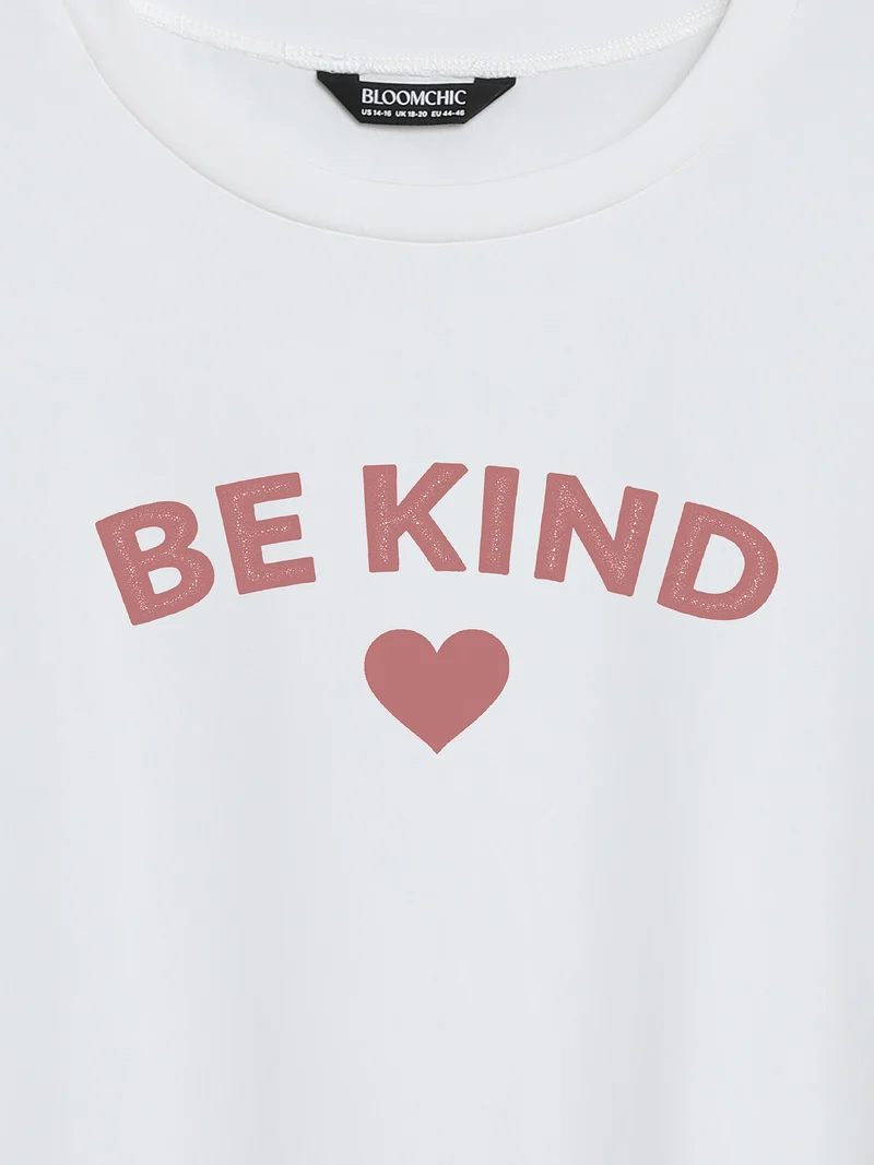 Be Kind Pattern Crewneck T-Shirt