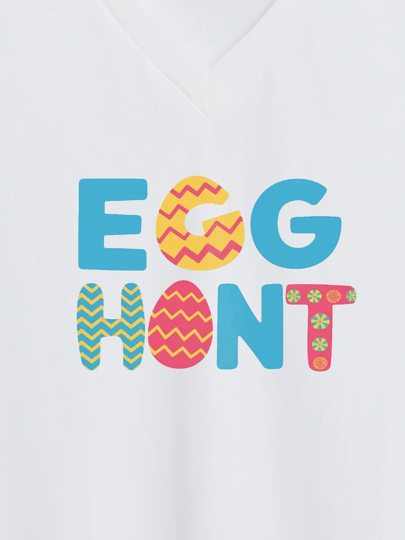 Egg Hunt Pattern Crewneck T-Shirt
