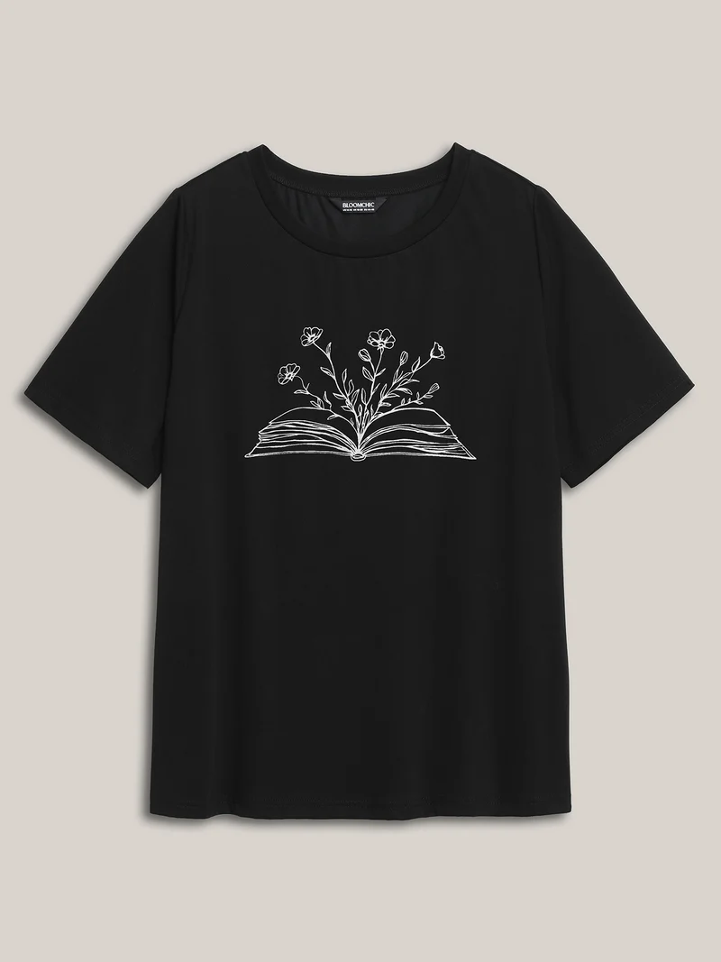 Dear Diary Pattern Crewneck T-Shirt