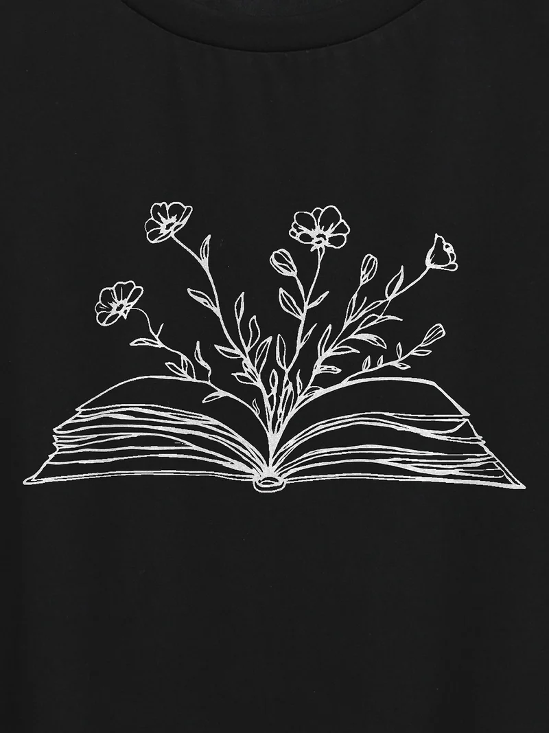 Dear Diary Pattern Crewneck T-Shirt