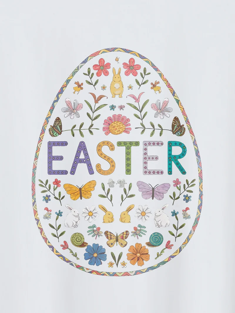 Easter Eggs Pattern Crewneck T-Shirt