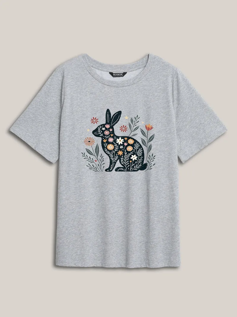 Festive Bunny Crewneck T-Shirt