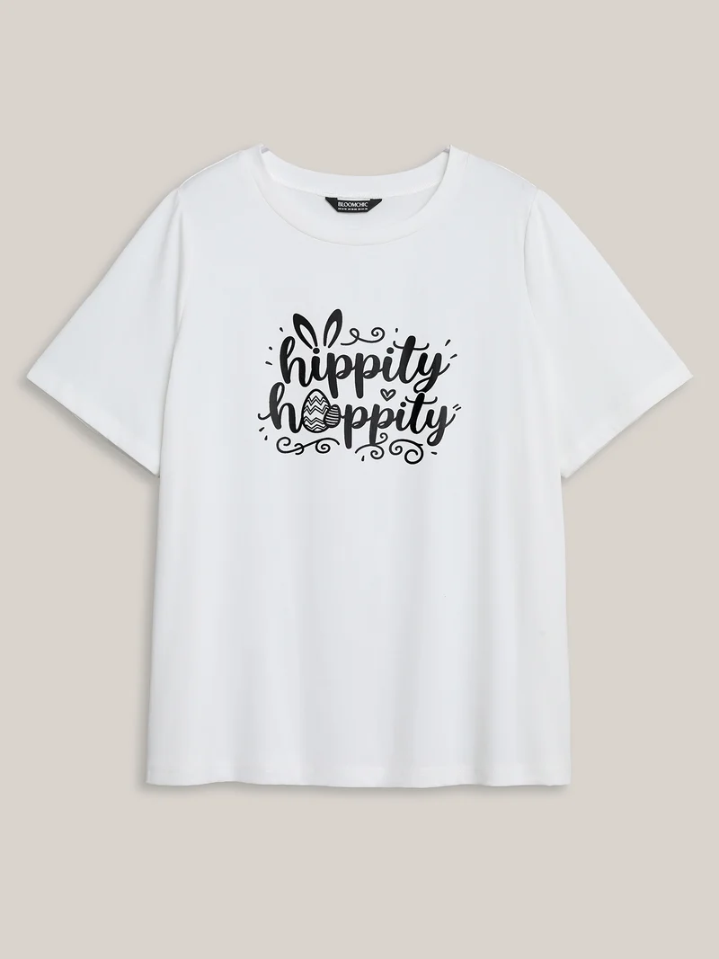 Hippity Hoppity Pattern Crewneck T-Shirt
