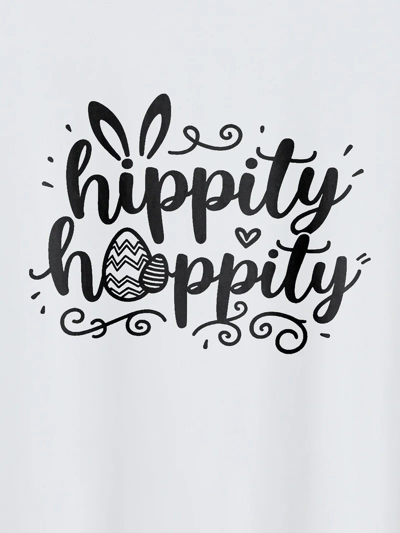 Hippity Hoppity Pattern Crewneck T-Shirt