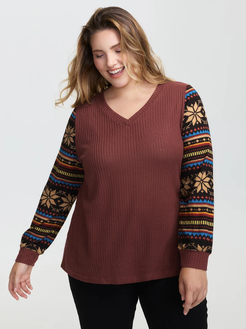 Striped Print Sleeve Gold Stamped T-Shirt