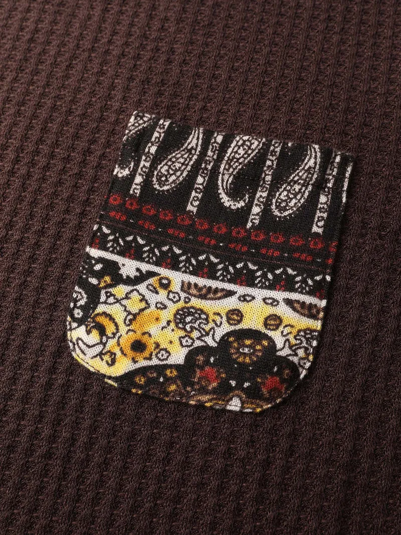 Floral Spliced Knit Textured T-Shirt