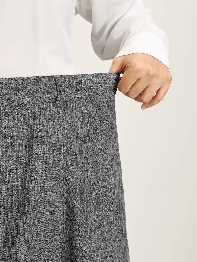 Textured Flared Solid Maxi Skirt
