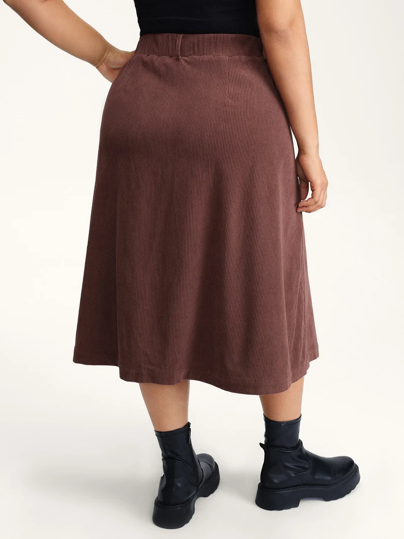Snowflake Effect Button Detail Maxi Skirt