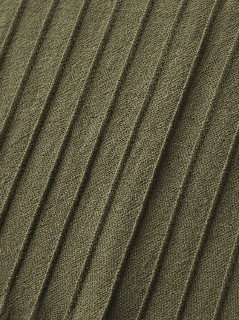 Pure Cotton Pin-Tuck Pleats Midi Dress