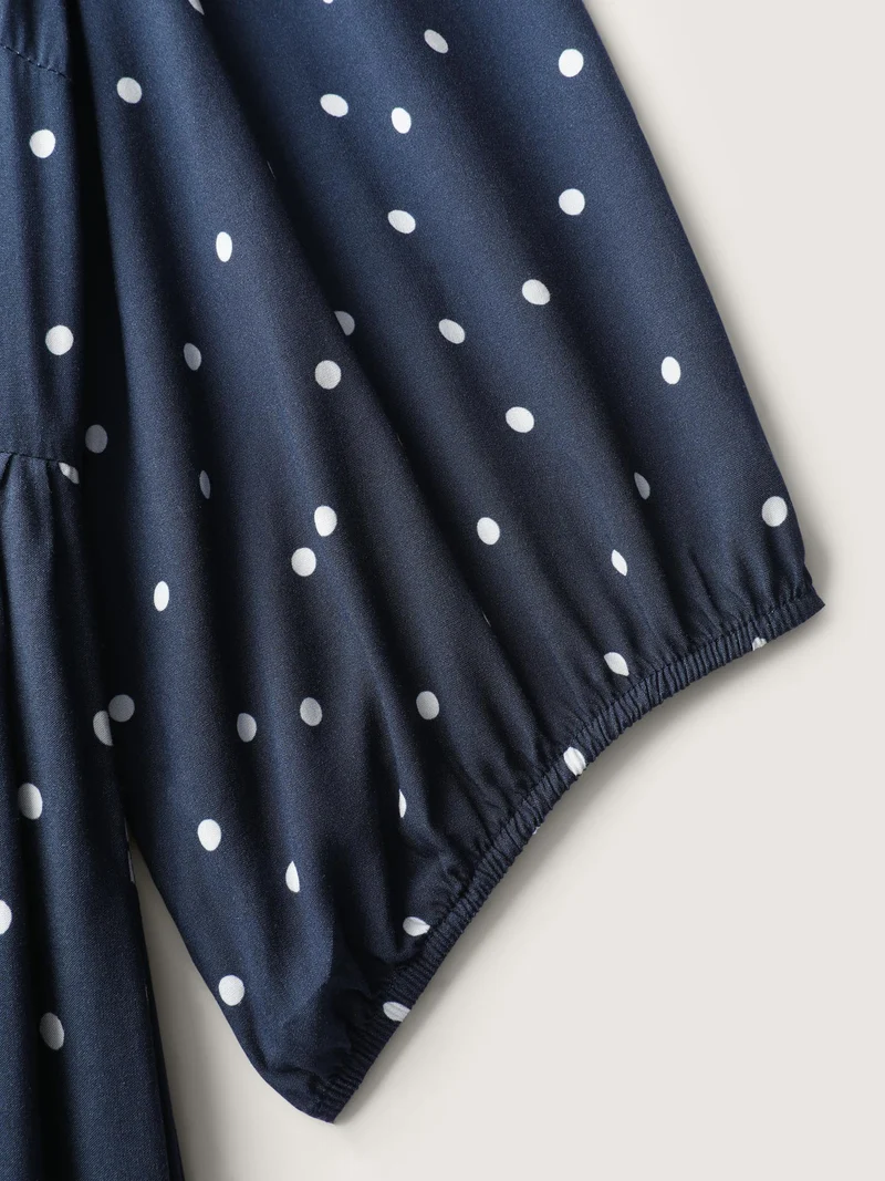Boho Floral Print Pockets Contrast Maxi Dress