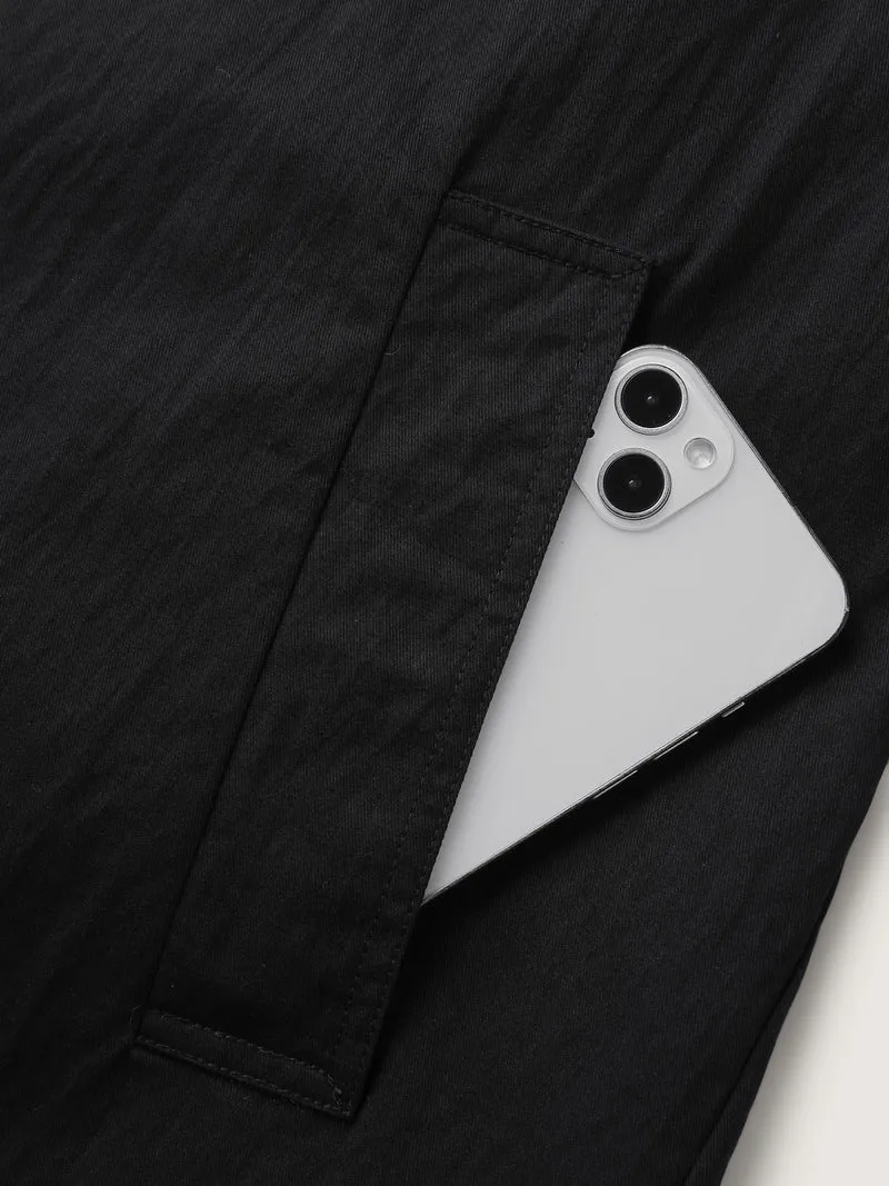Contrast Pockets Button-Front Coat
