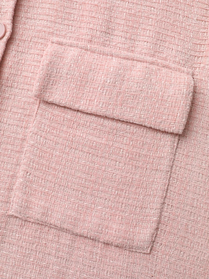 Chest Flaps Textured Button-Down Jacket
