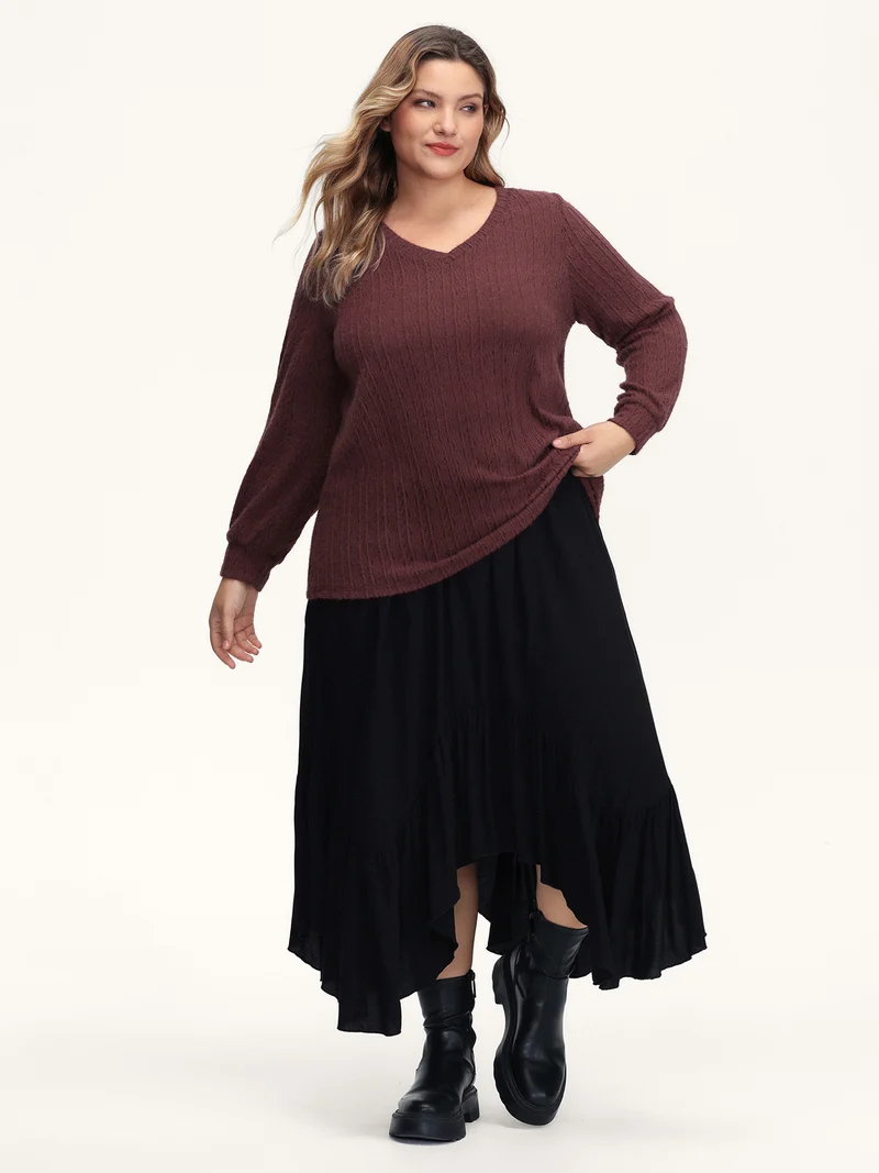 Textured Stretchy Furry Fabric T-Shirt