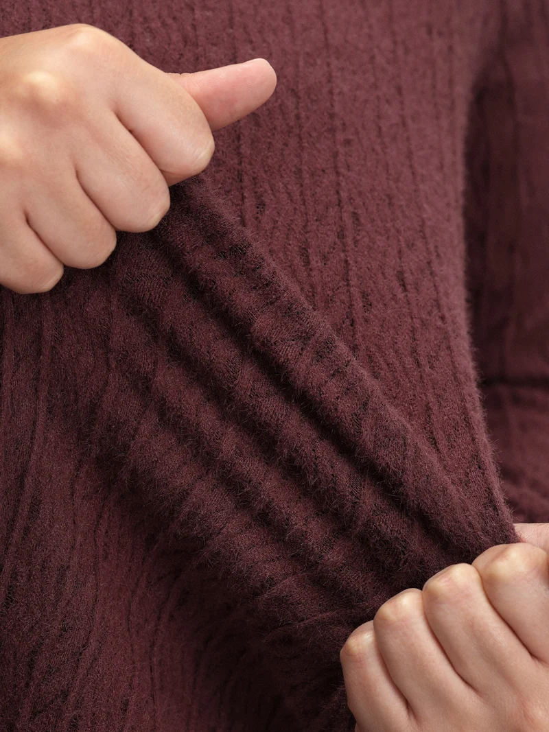 Textured Stretchy Furry Fabric T-Shirt