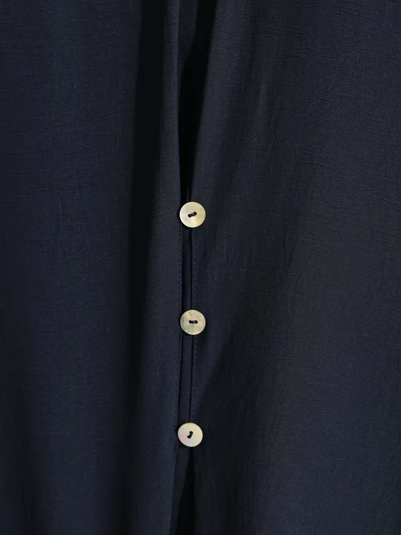 Tab Sleeve Button Back Detail Blouse