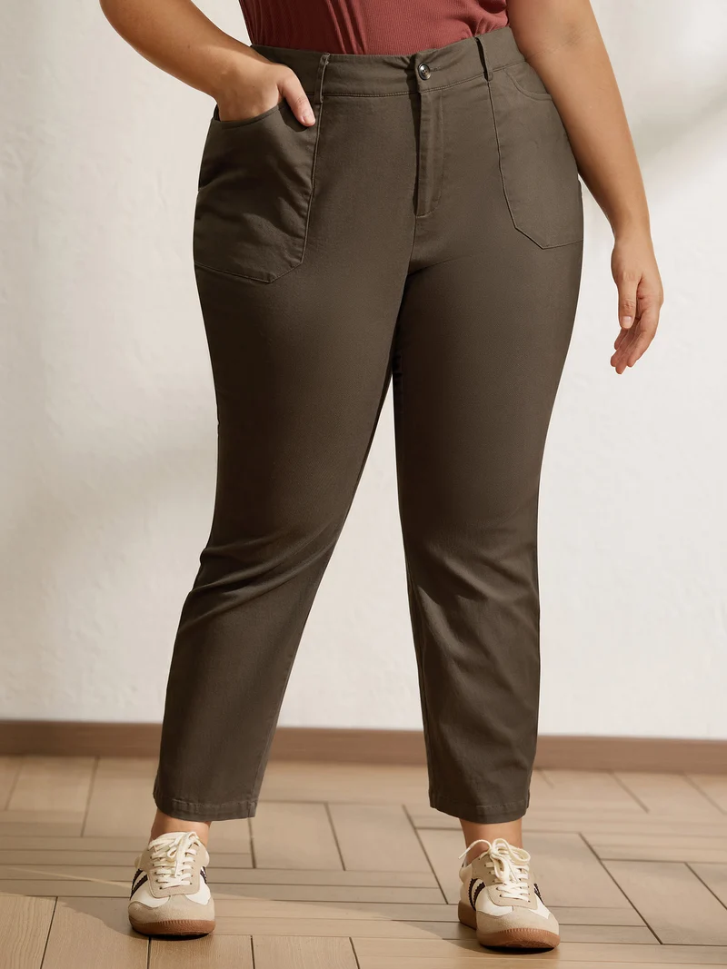 Sculpted Pockets Straight-Leg Pants