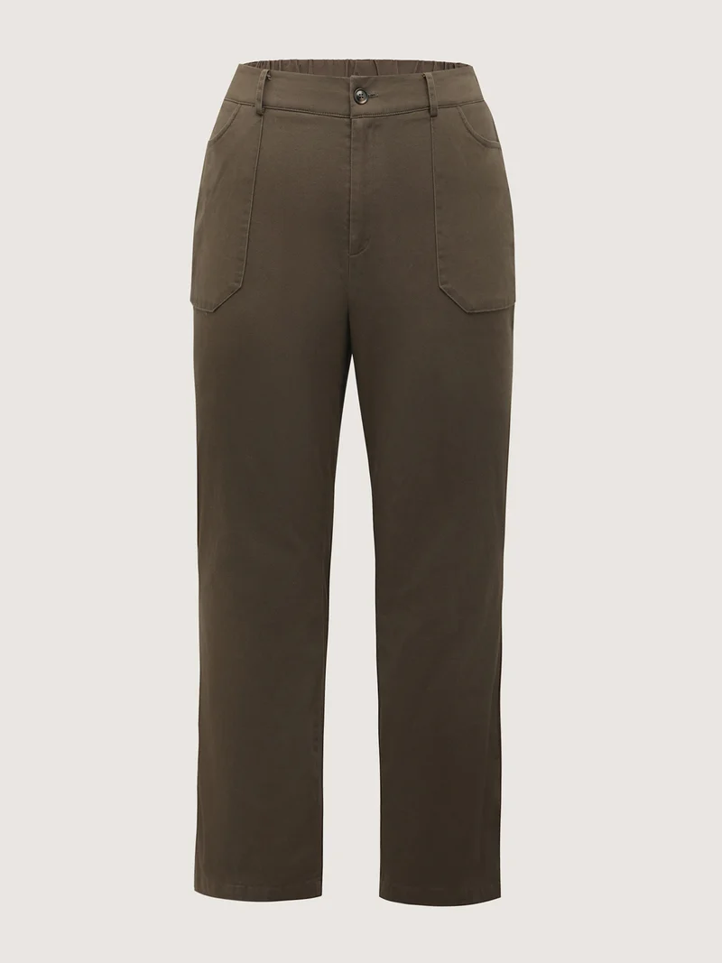 Sculpted Pockets Straight-Leg Pants