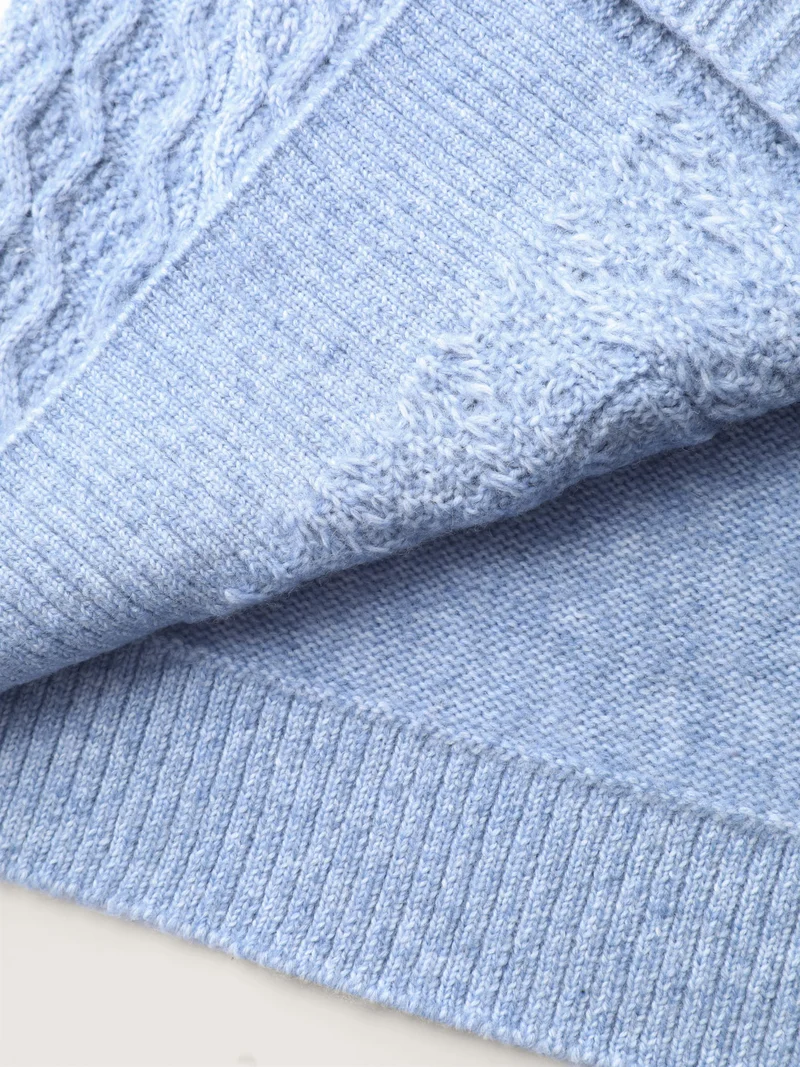 Cable Knit Textured Pockets Cardigan
