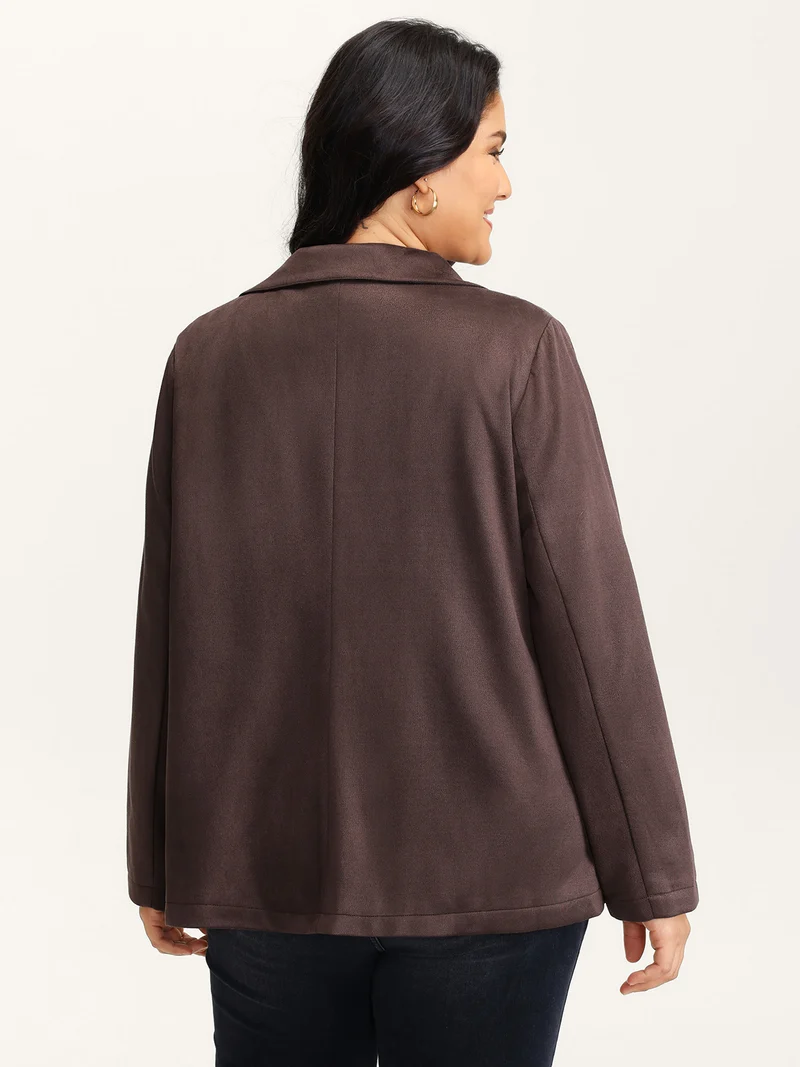 Suede Lined Button-Down Jacket