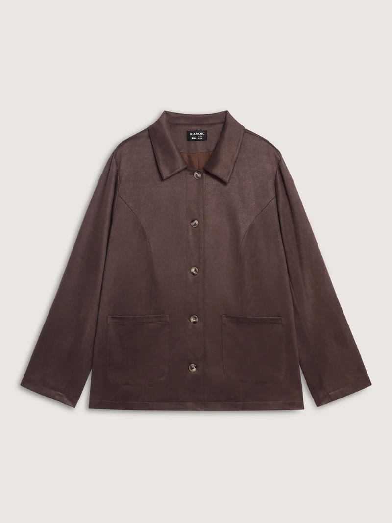 Suede Lined Button-Down Jacket
