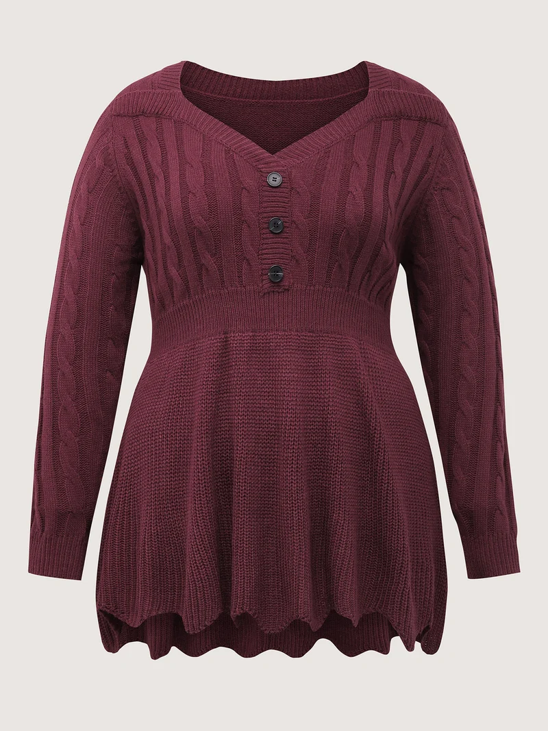 Cinched-Waist Sweetheart Textured A-Line Pullover