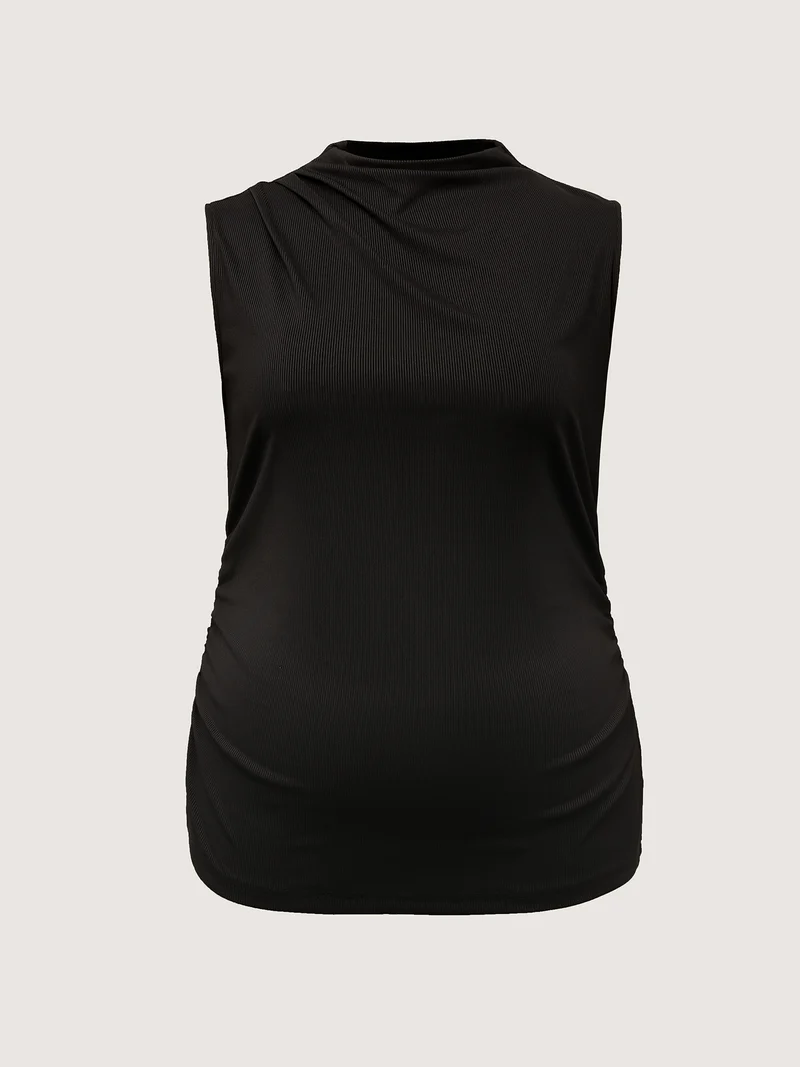 Asymmetric Gathered Fitted Vest
