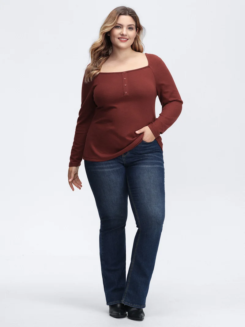 Stretchy Velvety Feel Back Detail T-Shirt