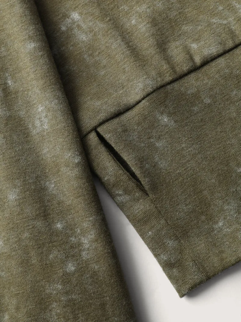 Snowflake Effect Button Detail T-Shirt