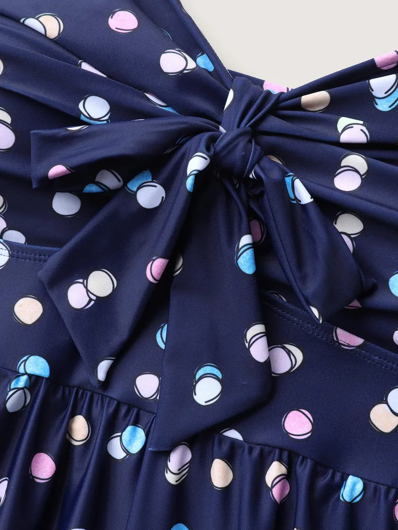 Polka Dots Pockets One-Piece Swimsuit