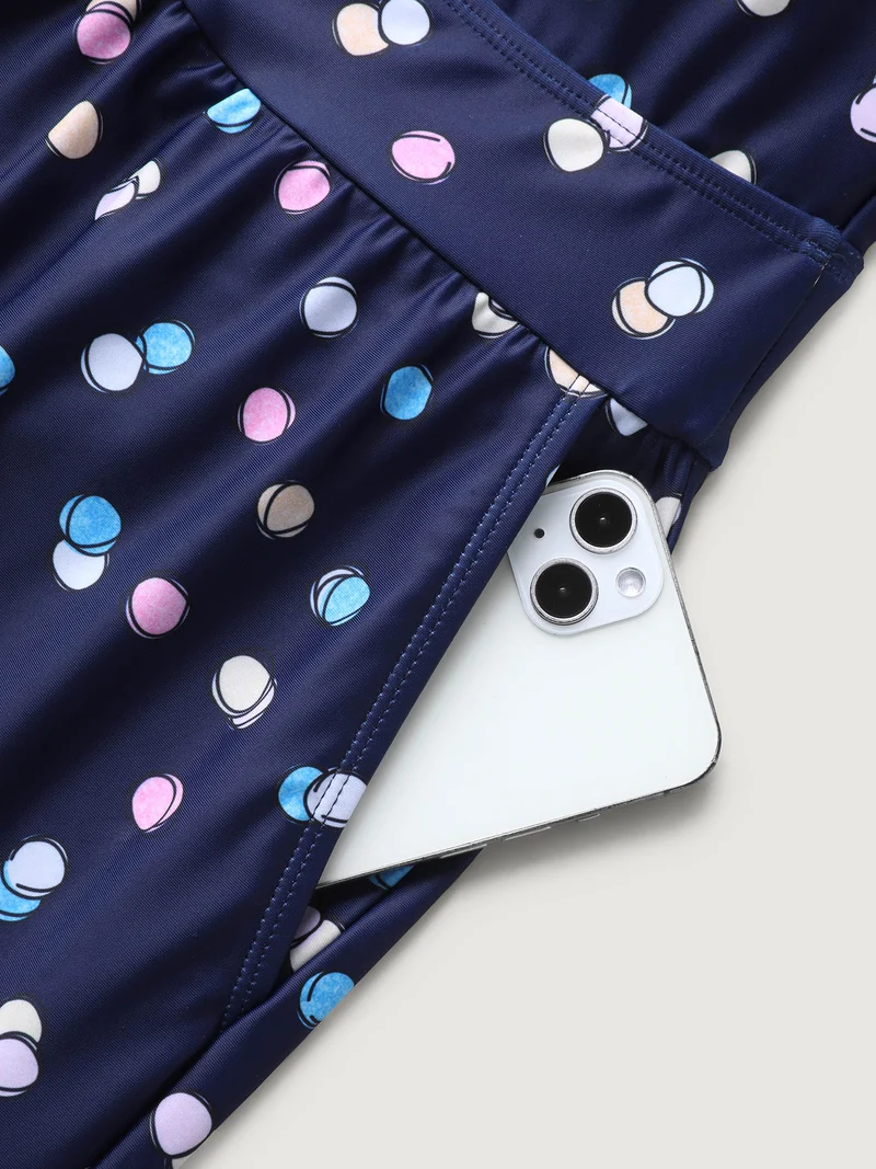 Polka Dots Pockets One-Piece Swimsuit