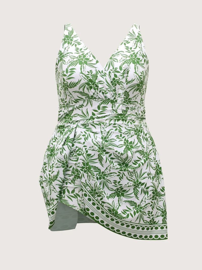 Anti-Float Tie Floral Print Swim Dress