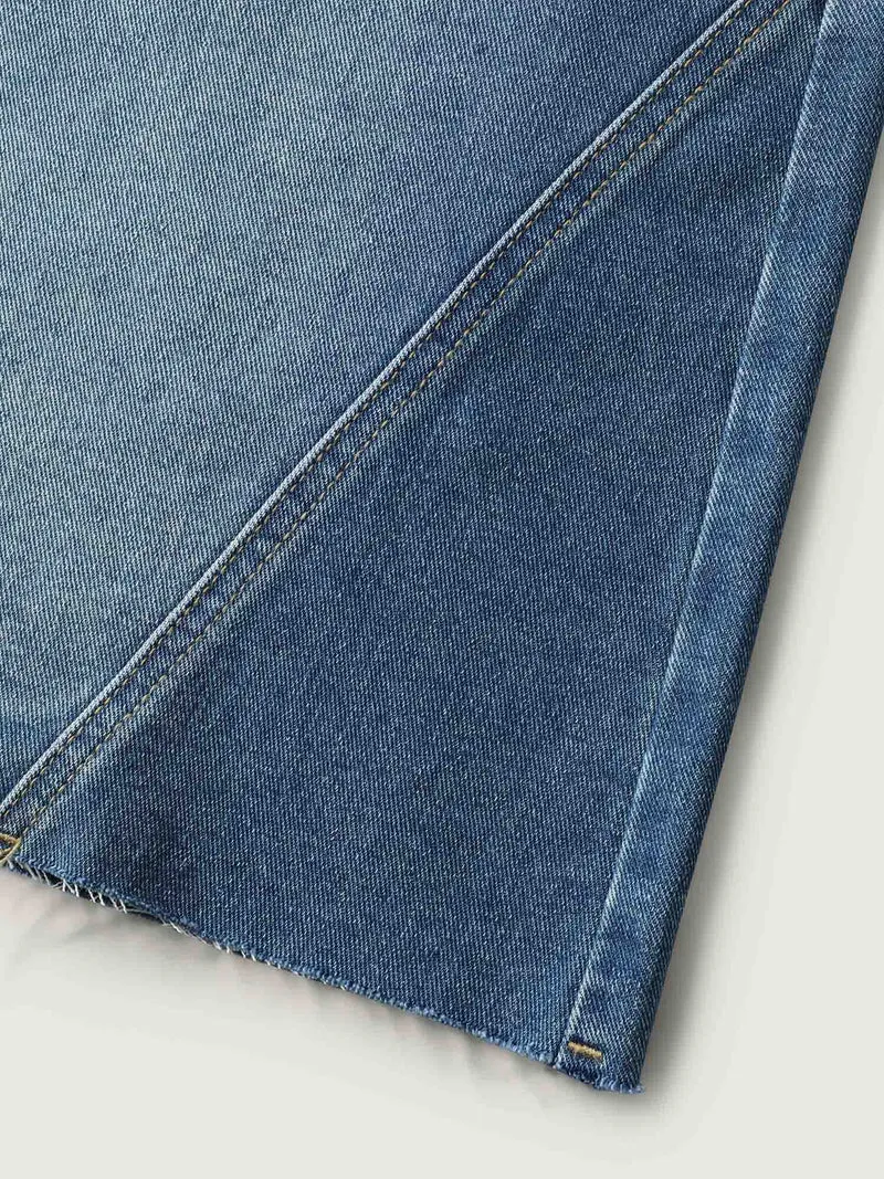 Stretchy Waist Classic Denim Skirt