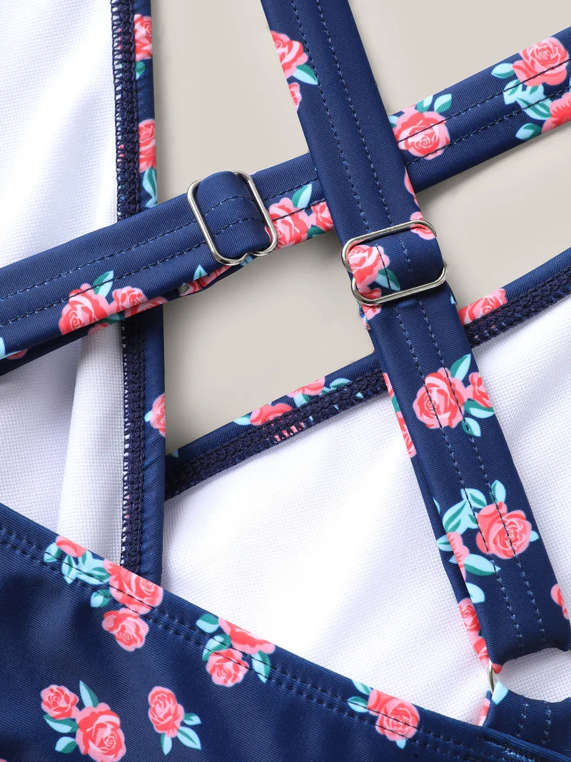 Ditsy Floral Belted Swim Dress