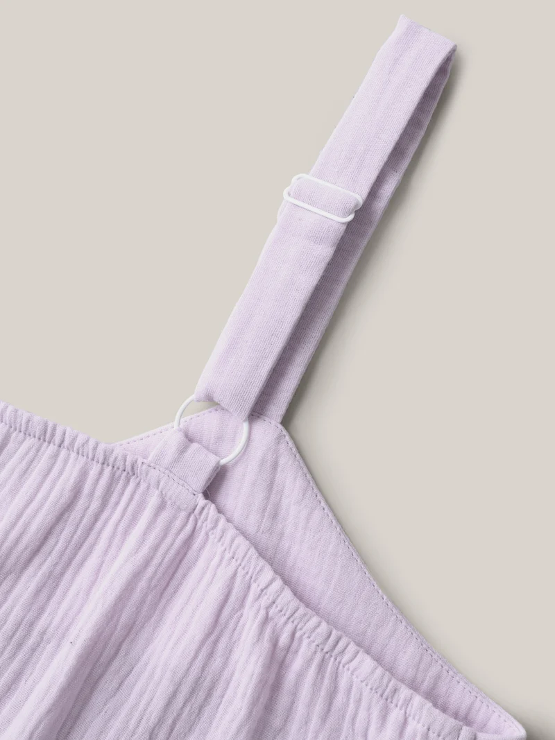 Neck Tie-UP Pleated Tank Top