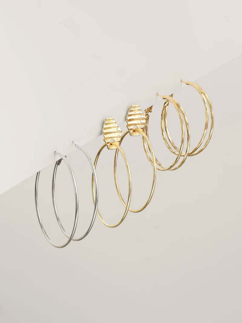 Tiered Versatile Hoop Earrings Set